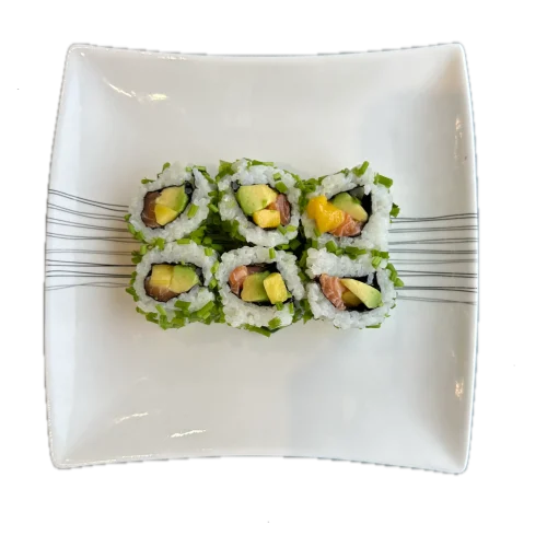Green rolls Saumon avocat mangue