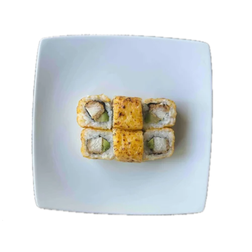 Cheddar rolls Poulet Karaage Avocat.